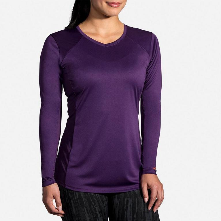 Brooks Stealth Women's Long Sleeve Running Shirt - Purple (10834-CXYV)